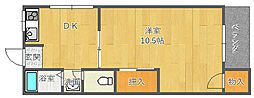 円山台ロイヤル 1DKの間取図画像