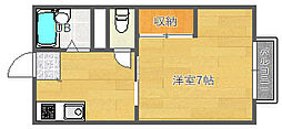 ハイツ豊津荘2 1Kの間取図画像