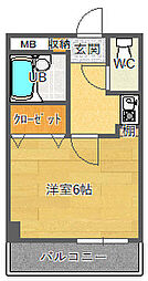 ベルビューレ千里山 1Kの間取図画像