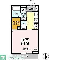 ラリュール上板橋 1Kの間取図画像