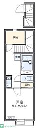 レオネクストウィステリア3 1Kの間取図画像