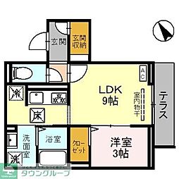 志木市幸町3丁目アパート 1LDKの間取図画像