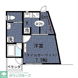 WJ・W-1 1Kの間取図画像