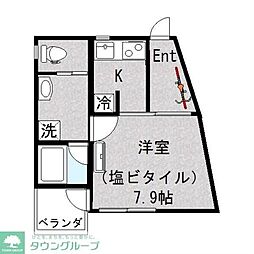 WJ・W-1 1Kの間取図画像