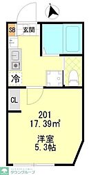 パティシオン中板橋 1Kの間取図画像