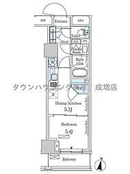 パークアクシス成増二丁目 1DKの間取図画像