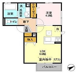 パークフロント朝霞本町 1LDKの間取図画像
