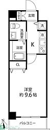 ハスネレジデンス 1Kの間取図画像