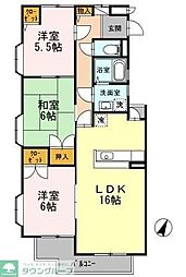スカイ.ブリッジB 3LDKの間取図画像