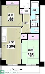 サンタパレス 2LDKの間取図画像
