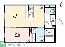 robot home ときわ台 1LDKの間取図画像