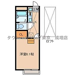 レオパレスアイケン 1Kの間取図画像