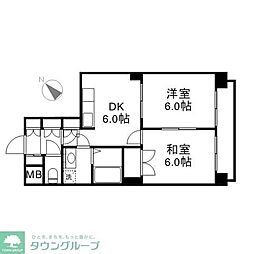 アルカディア志木 2DKの間取図画像