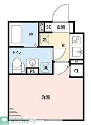 ELFARO赤塚 1Kの間取図画像