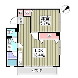 羽根木ファミリーマンション 1LDKの間取図画像