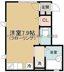ツバメハウス ワンルームの間取図画像