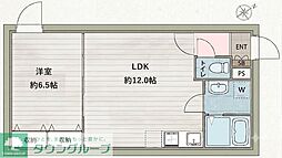 フラシア東武練馬 1LDKの間取図画像