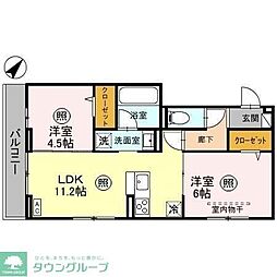 アゼリア 2LDKの間取図画像