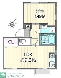 コーポエース 1LDKの間取図画像
