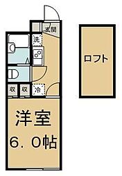 都営三田線 志村三丁目駅 徒歩7分の賃貸アパート 2階1Kの間取り