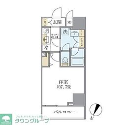 都営三田線 本蓮沼駅 徒歩2分の賃貸マンション 2階1Kの間取り