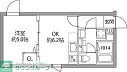 都営三田線 板橋本町駅 徒歩5分の賃貸マンション 4階1DKの間取り