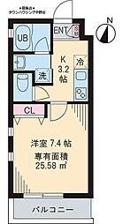 都営大江戸線 練馬春日町駅 徒歩4分の賃貸アパート 1階1Kの間取り
