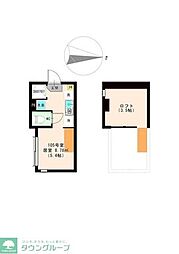 都営大江戸線 練馬春日町駅 徒歩7分の賃貸アパート 1階ワンルームの間取り