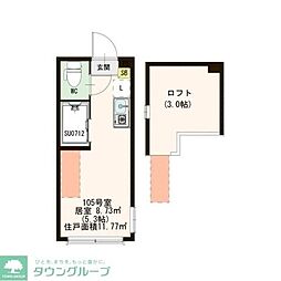 東京メトロ副都心線 小竹向原駅 徒歩9分の賃貸アパート 1階ワンルームの間取り