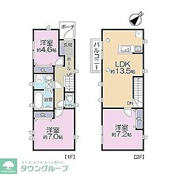 東武東上線 ときわ台駅 徒歩13分の賃貸一戸建て 3LDKの間取り