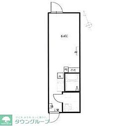 都営三田線 高島平駅 徒歩6分の賃貸マンション 4階ワンルームの間取り