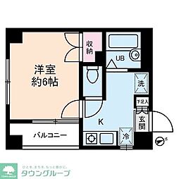 都営三田線 板橋本町駅 徒歩9分の賃貸マンション 3階1Kの間取り