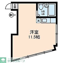 東武東上線 上板橋駅 徒歩13分の賃貸マンション 2階ワンルームの間取り