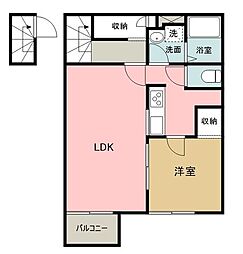 都営大江戸線 光が丘駅 徒歩25分の賃貸アパート 2階1LDKの間取り