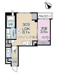 東武東上線 上板橋駅 徒歩8分の賃貸マンション 3階1LDKの間取り