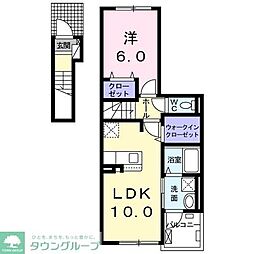 ファースト　クローバー 2階1LDKの間取り