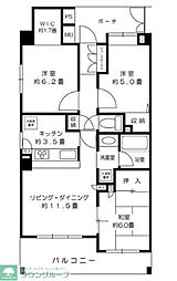 都営三田線 西高島平駅 徒歩7分の賃貸マンション 2階3LDKの間取り