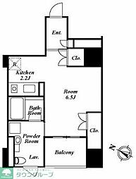 東武東上線 大山駅 徒歩9分の賃貸マンション 11階ワンルームの間取り