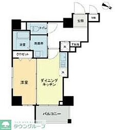 都営三田線 板橋本町駅 徒歩5分の賃貸マンション 4階1DKの間取り