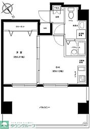 東武東上線 ときわ台駅 徒歩8分の賃貸マンション 9階1DKの間取り