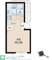 REPURE成増RESIDENCE ワンルームの間取図画像