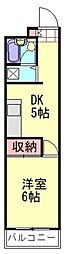 グリーンヒル 1DKの間取図画像