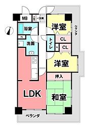 グレジデンス小芝 3LDKの間取図画像