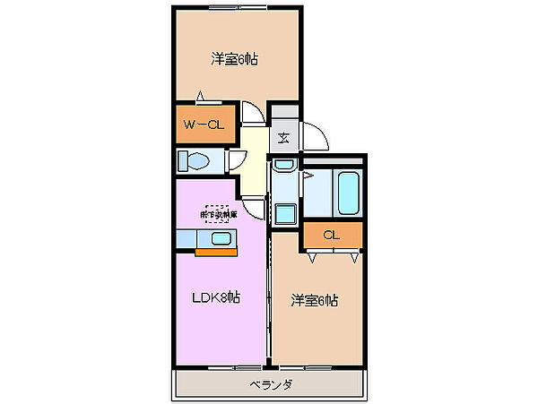 フローラルパークス　A 102｜三重県四日市市大字西阿倉川(賃貸アパート2DK・1階・46.83㎡)の写真 その2