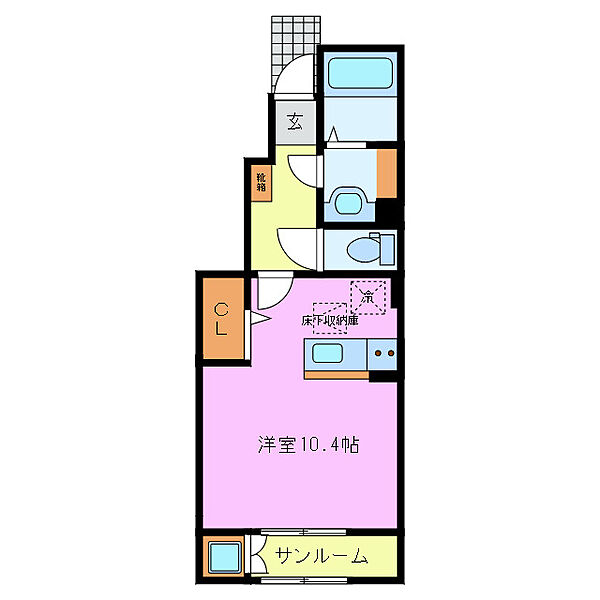 サンライズ川越　Ｂ 103｜三重県三重郡川越町大字南福崎(賃貸アパート1R・1階・32.23㎡)の写真 その2