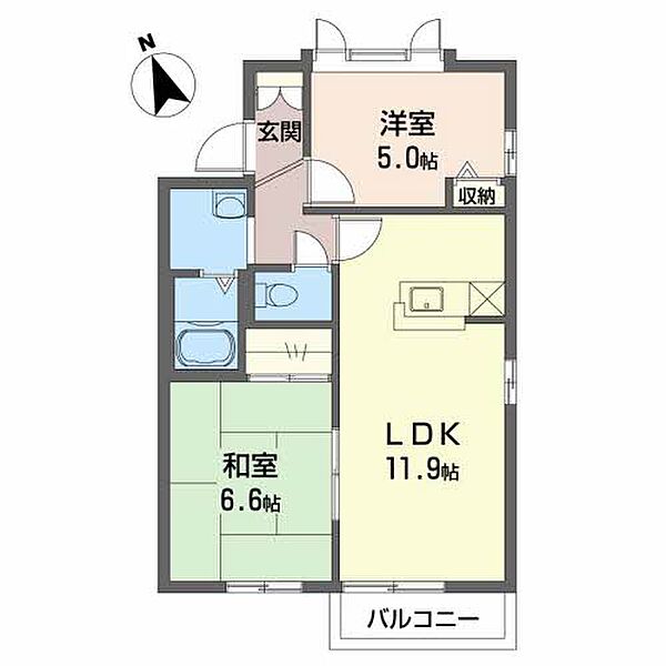 エクセルヤマナカ　Ｄ棟 201｜三重県四日市市富田２丁目(賃貸アパート2LDK・2階・51.42㎡)の写真 その2