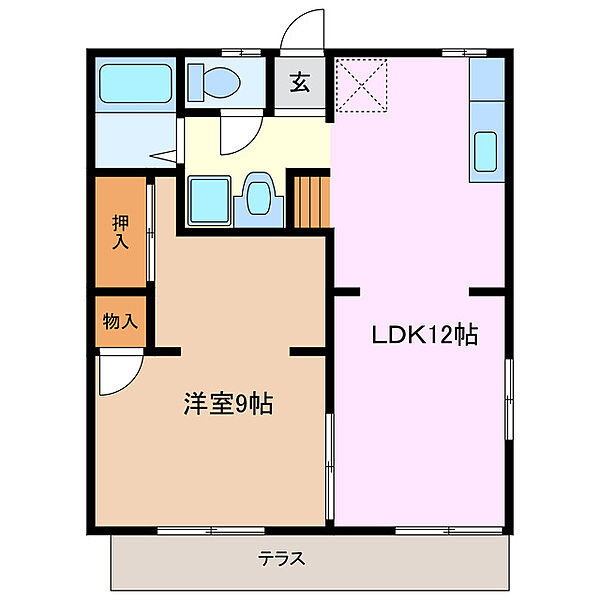 コーポ天水 103｜三重県四日市市小杉町(賃貸アパート1LDK・1階・42.78㎡)の写真 その2