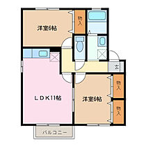 ドミール大谷台　B 202 ｜ 三重県四日市市大谷台１丁目（賃貸アパート2LDK・2階・55.40㎡） その2