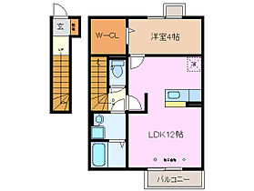 アヴニールマルシェ　Ｂ 201 ｜ 三重県四日市市西富田町（賃貸アパート1LDK・2階・44.89㎡） その2