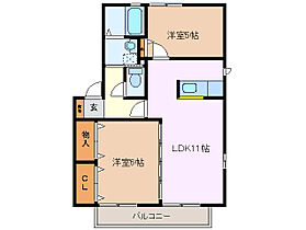 サンポート松寺Ｂ棟 201 ｜ 三重県四日市市松寺２丁目（賃貸アパート2LDK・2階・52.27㎡） その2